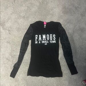 Black Long Sleeve Graphic Tee